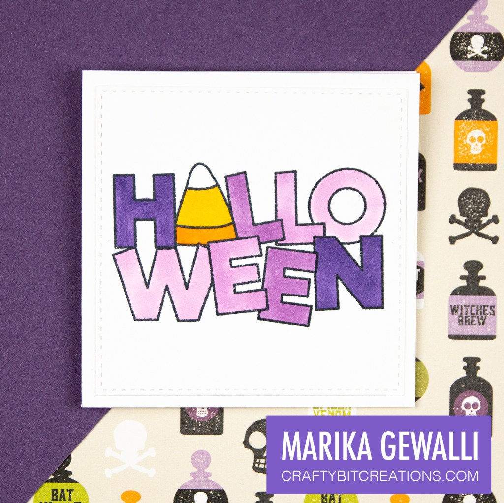 Mini Halloween Card With Colored Halloween Sentiment