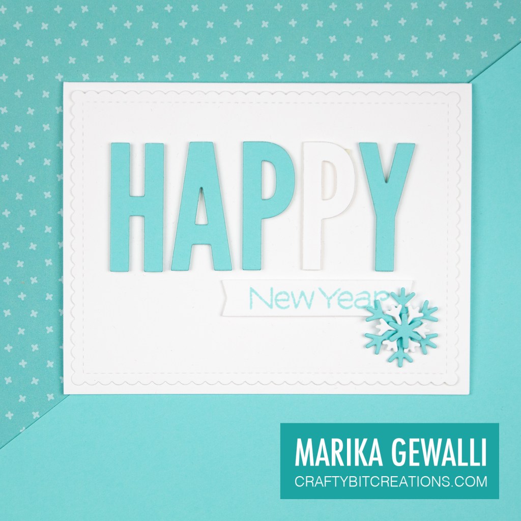 Clean and simple card, White base with blue as accent colour. Sentiment created with alphabet dies.