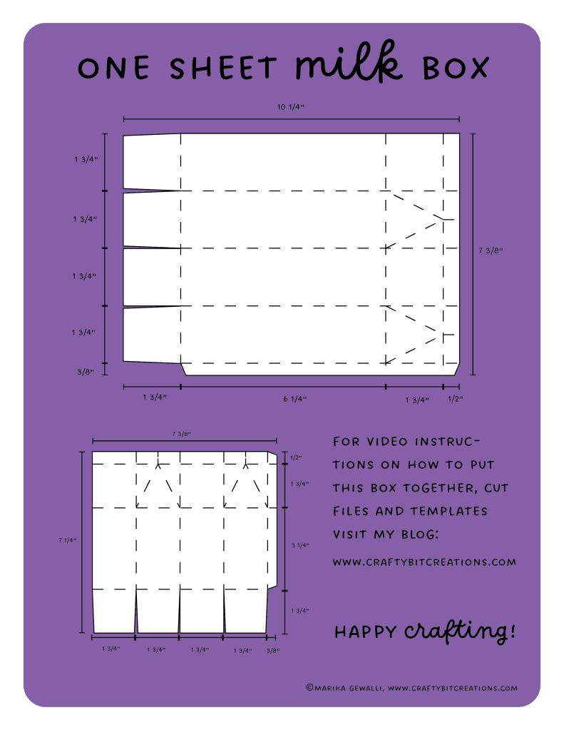 Milk Carton Box Schema for how to measure, cut and score the box