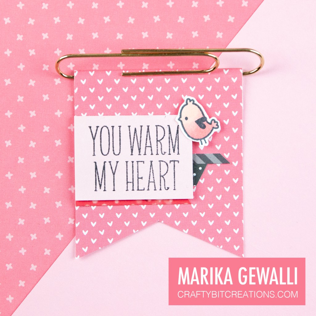 Large Valentine Paperclip Flag