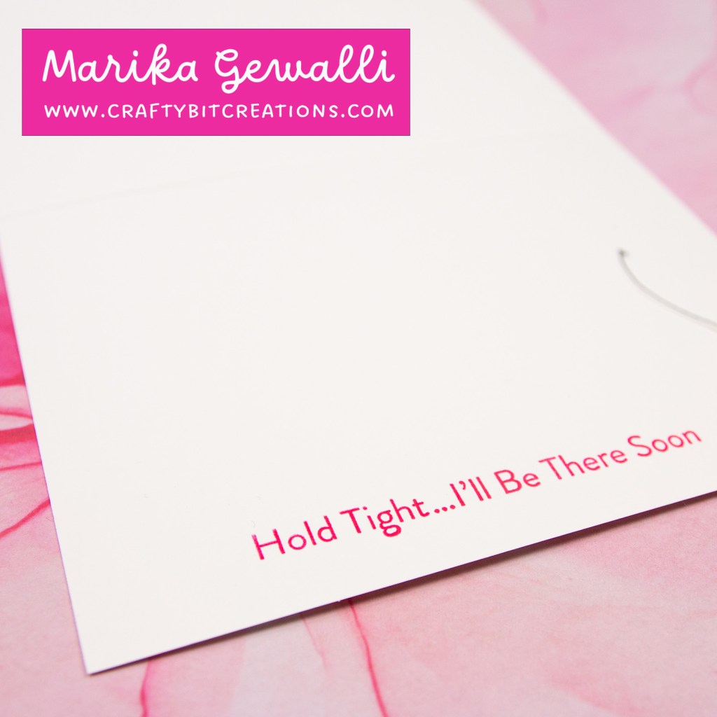 close up of inside sentiment, saying "hold thight...I'll be there soon"