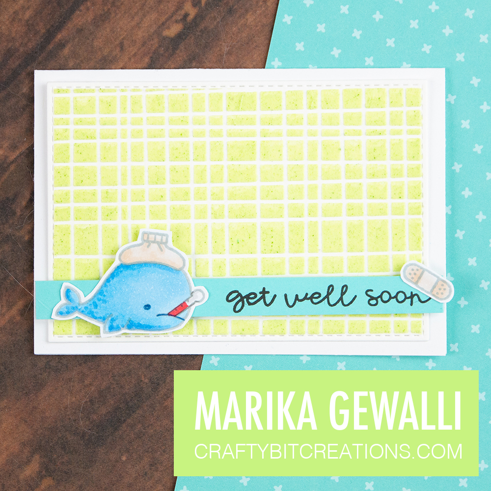 Stenciled embossing paste tinted with alcohol pearl ink.