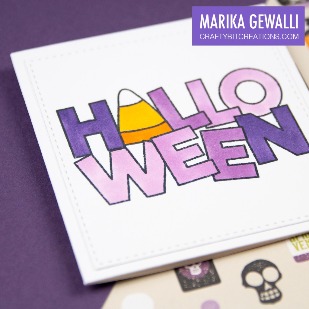 Mini Halloween Card With Colored Halloween Sentiment At Angle
