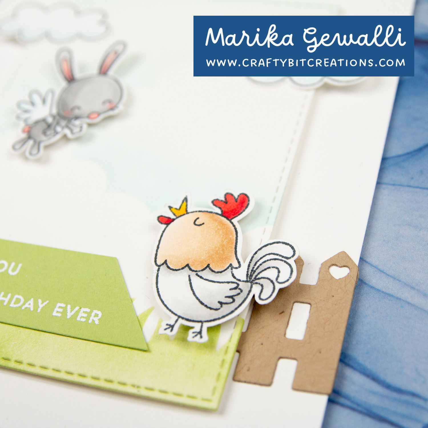 Close up of copic colored rooster