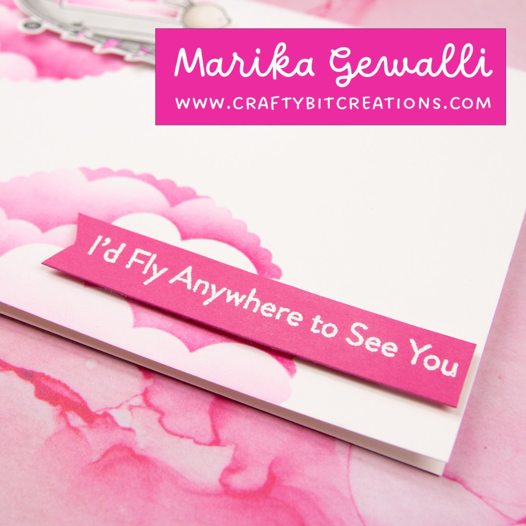 Close up of sentiment saying "I'd fly anywhere to see you"